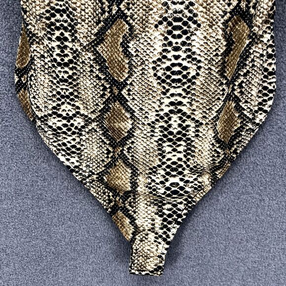 Hera Collection Bodysuit Womens Small Snake Skin Print Sleeveless Snap Celebrity - Picture 5 of 14